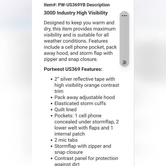 ###Blow Out pricing!! Port West Hi -Vis Traffic Jacket US 369 - Picture 4 of 7